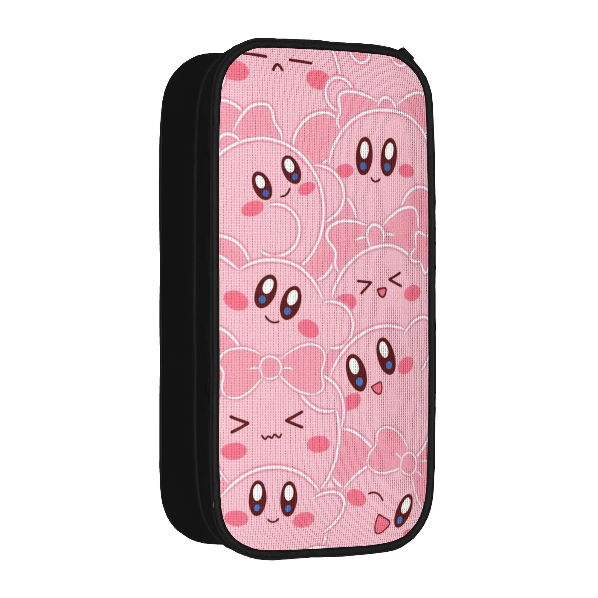 

Large Capacity Pencil Case pink kirbys funny game Merch Double Layer Pen Case Girl Make Up Bag Birthday Gift