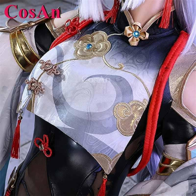 CosAn Game Genshin Impact Shenhe Cosplay Costumes Gorgrous Elegant Jumpsuit Combat Uniforms Actiivty Party Role Play Clothing - view 3