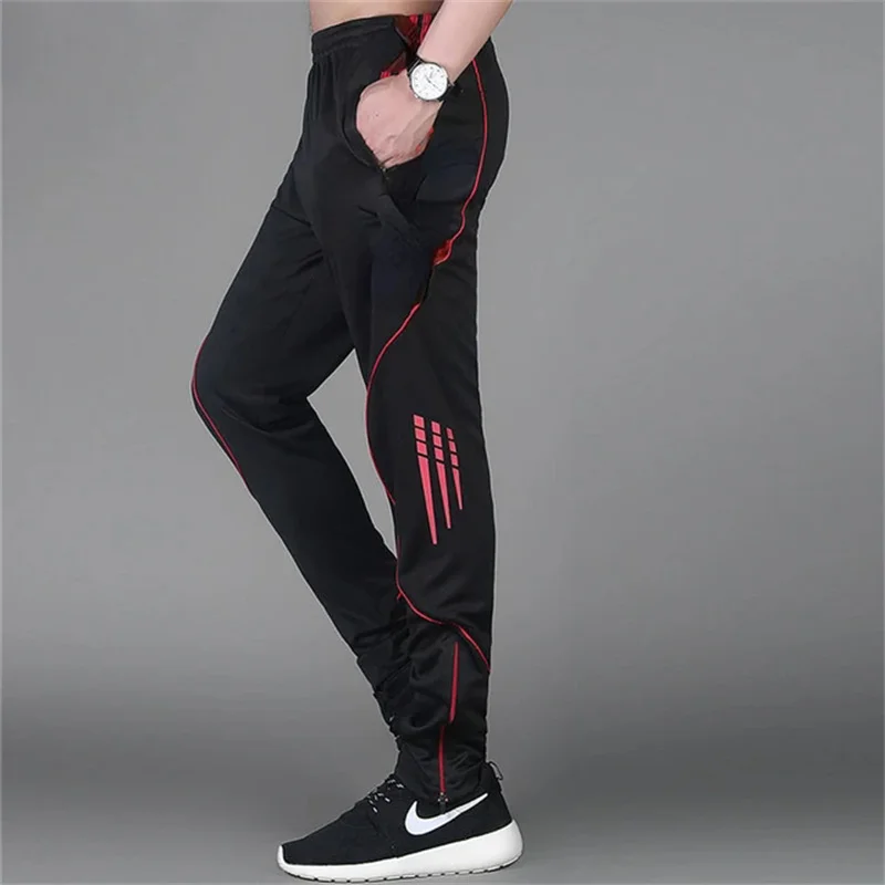 New Running Pants Men Sports Football Training Pants Football Pockets Zipper Women Gym Fitness Jogging Pants Legging Pants