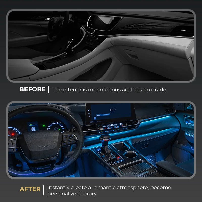 حار بيع: ترقية جو السيارة 'CARDI' K3 14 في 1 App التحكم RGB نظام الإضاءة المحيطة مجموعة السيارات العالمية #4