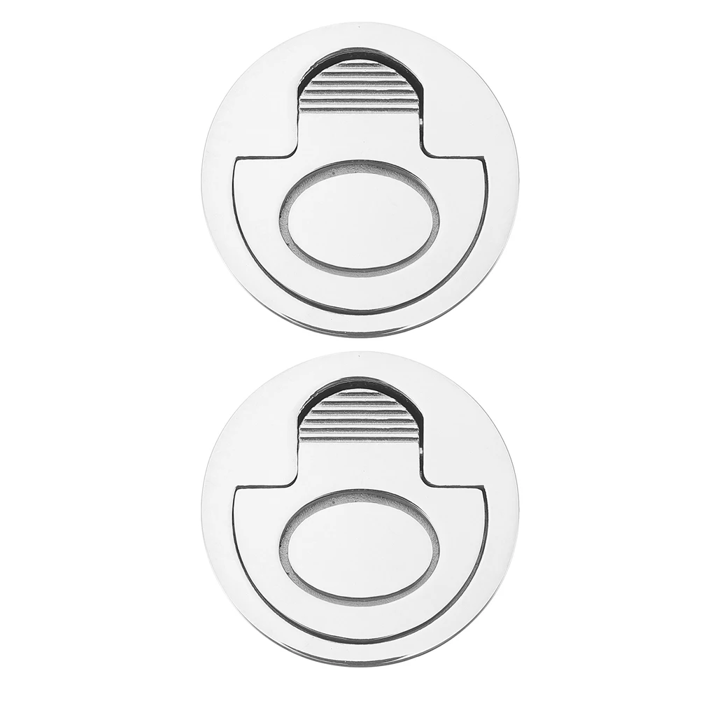 

2pcs Boat Deck Hardware Stainless Steel Pull Handle Hidden Latch Turning Lock Lift Hatch Cover Flush Locker Floor Locks