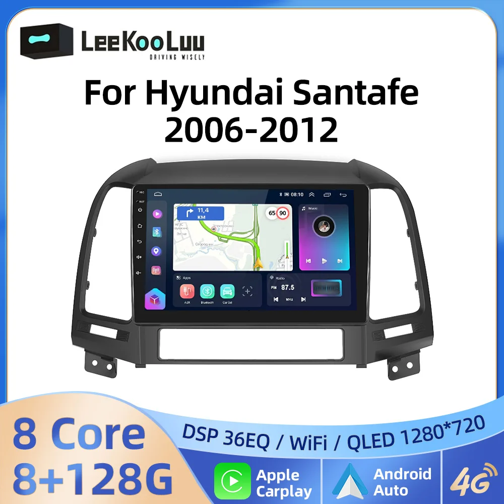 

LeeKooLuu CarPlay Android Auto Radio For Hyundai Santafe 2006-2012 Car Multimedia Video Player 2Din Autoradio 4G Wifi GPS Stereo