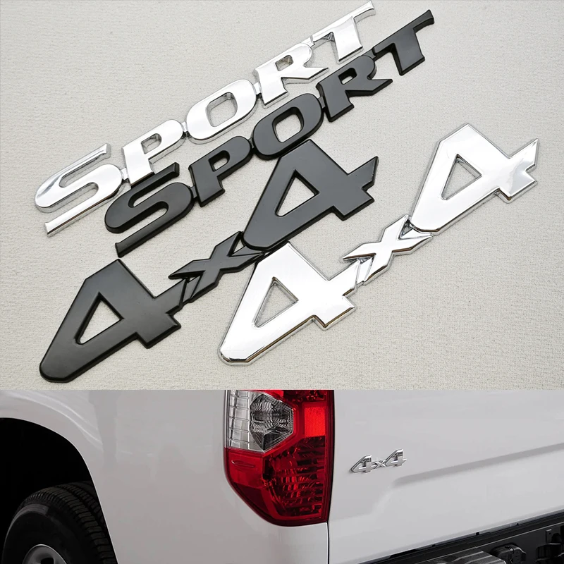 3D Metal Car Rear Bumper Trunk Logo 4X4 Sport Emblem Sticker For JEEP Toyota Land Cruiser 4Runner Tacoma Tundra Hilux Fortuner