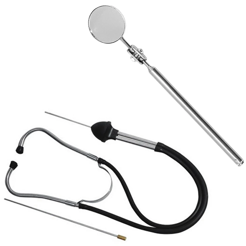 

Car Stethoscope Auto Mechanics Engine Cylinder Stethoscope & Universal Automotive Maintenance Inspection Mirror Folding