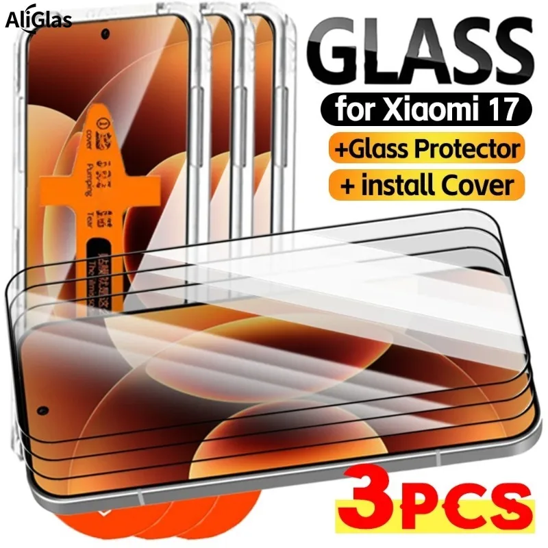 

3 шт. легко устанавливаемые защитные пленки из закаленного стекла, подходящие для Xiaomi 17 Pro Max 15 14 13 Pro 12T 11T Pro, стеклянная пленка