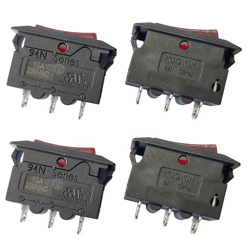94N Serie 16A Overbelasting Protector Kuoyuh Rocker Switch Stroomonderbreker Voor Power Strip