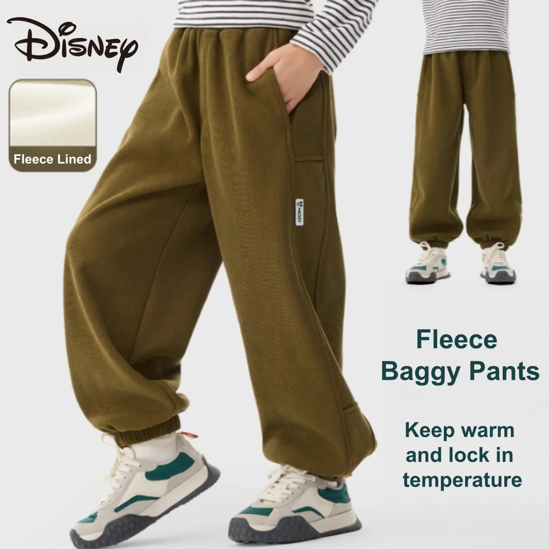 

Disney Kids Soft Cuffed Pants Unisex Winter Windproof Sweatpants Children Lightweight Breathable Warm-keeping Trousers