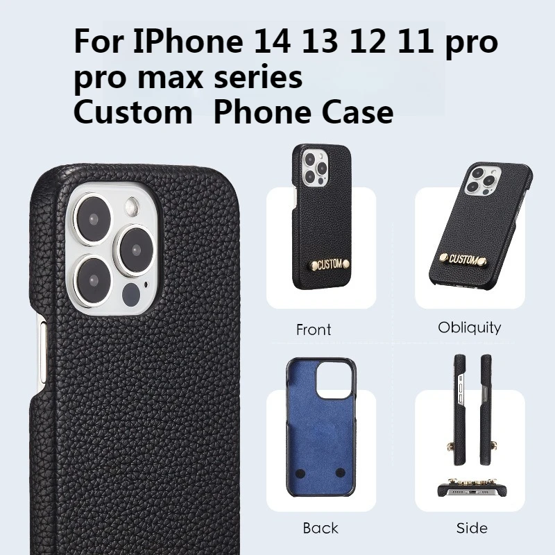 

New Personalized Custom Name MIni Letters Luxury Leather for IPhone 14 13 12 11pro Pro Max Series Shockproof Custom Phone Case