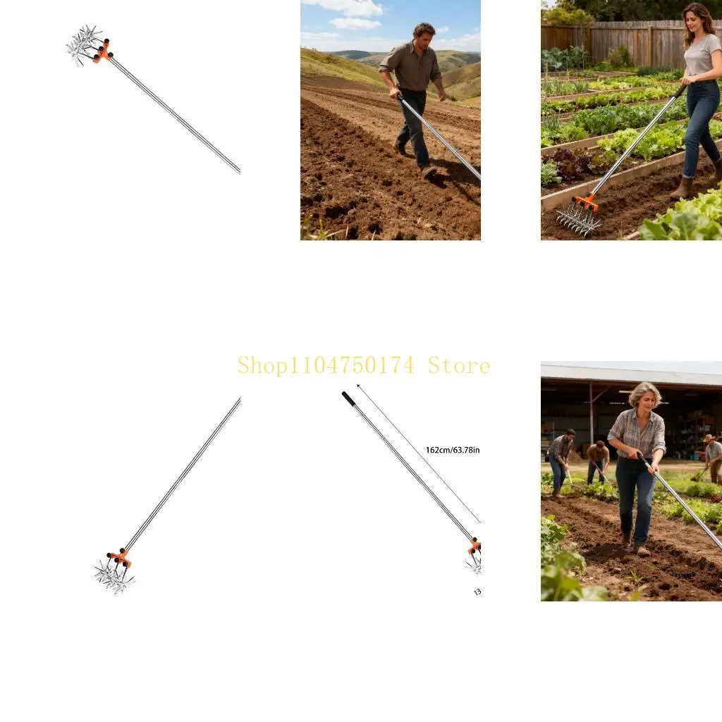 Manual Steel Garden Cultivator Tool With Rust Proof Construction Ergonomic Handle Wheel Rotary Edger Manual Lawn Tool Top Sale