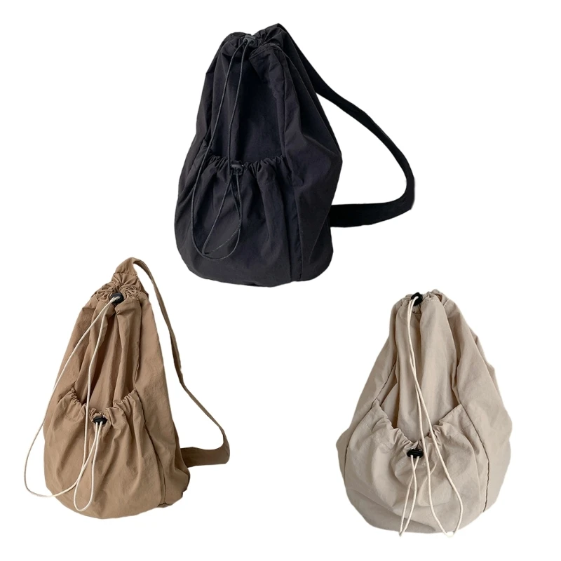 

Drawstring Ruched Nylon Tote Bag Crossbody Casual Trendy Bags Large Capacity Shoulder Bag for Girl Women Versatile Bags