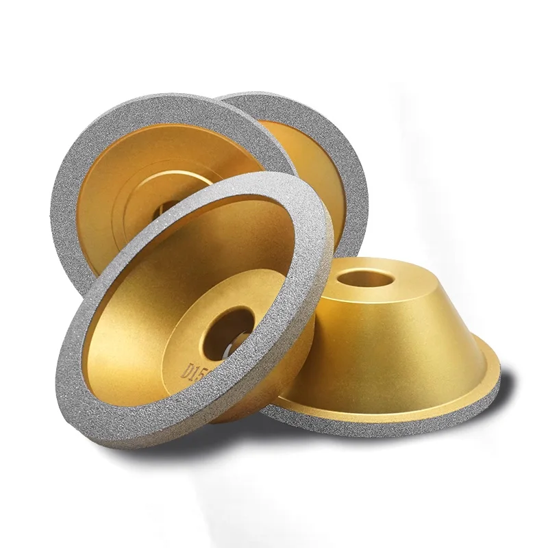 D100~150mm Brazed Diamond Flat Grinding Wheel Bowl Shaped Alloy Wheels for High Hardness Tungsten Steel Metal Knife Sharpening