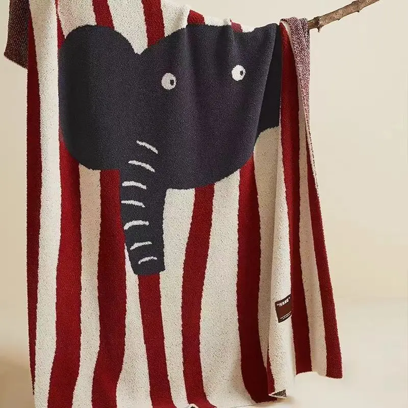 

Half Edge Fleece Knitted Blanket Sofa Shawl Air Conditioning Blanket Knitted Premium Office Nap Blankets for Beds 130x170cm