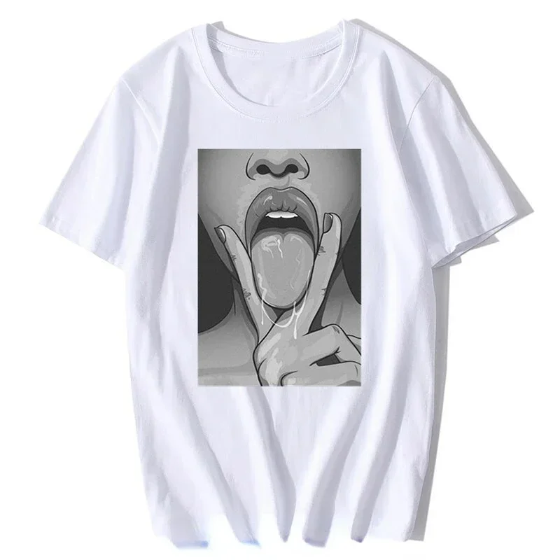 Harajuku Tongue Nasty Sexy Tumblr Tshirt Men Women Unisex Babe Hentai T Shirt  Trend Tops Popular Gothic Punk Shirt  graphic tee