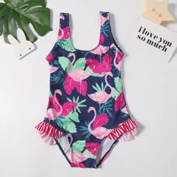 Quality New Hot Selling One Piece Swimsuit Print Sweet Cute Cartoon Girls  Children's Swimsuit