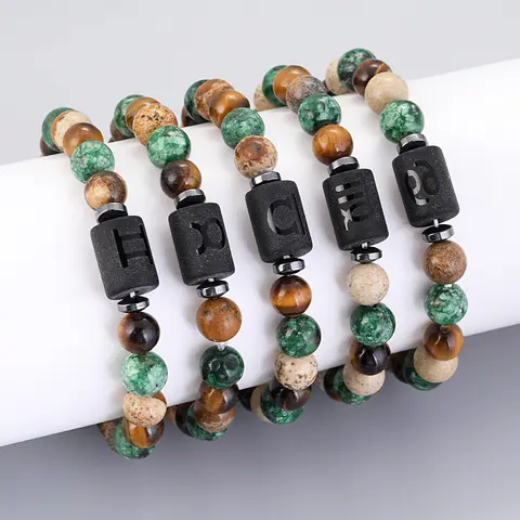 12 Zodiac Natural Stone Bracelets Virgo Leo Libra Taurus And Cancer Couple Friendship Jewelry Gifts Bracelets For Men And Women