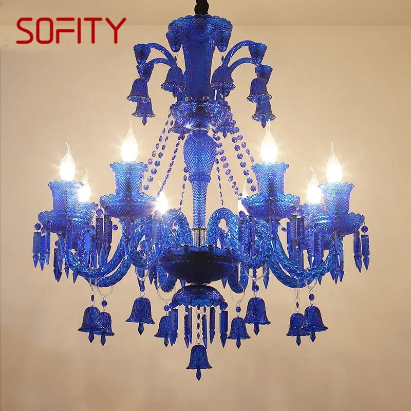 

SOFITY Luxurious Style Crystal Pendant Lamp European Candle Lamp Art Living Room Restaurant Bedroom Villa Chandelier