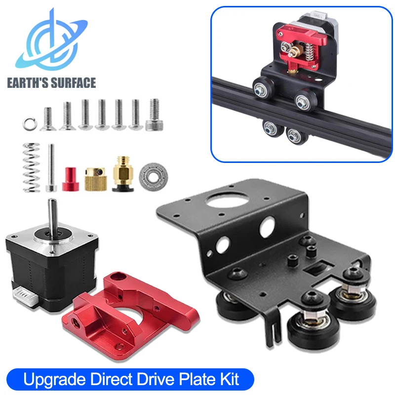 

Upgrade 3D Printer Parts for Ender 3 CR10 Direct Drive Plate Kit Aluminum Alloy Mounting Extruder Adapter Back Plate With Motor