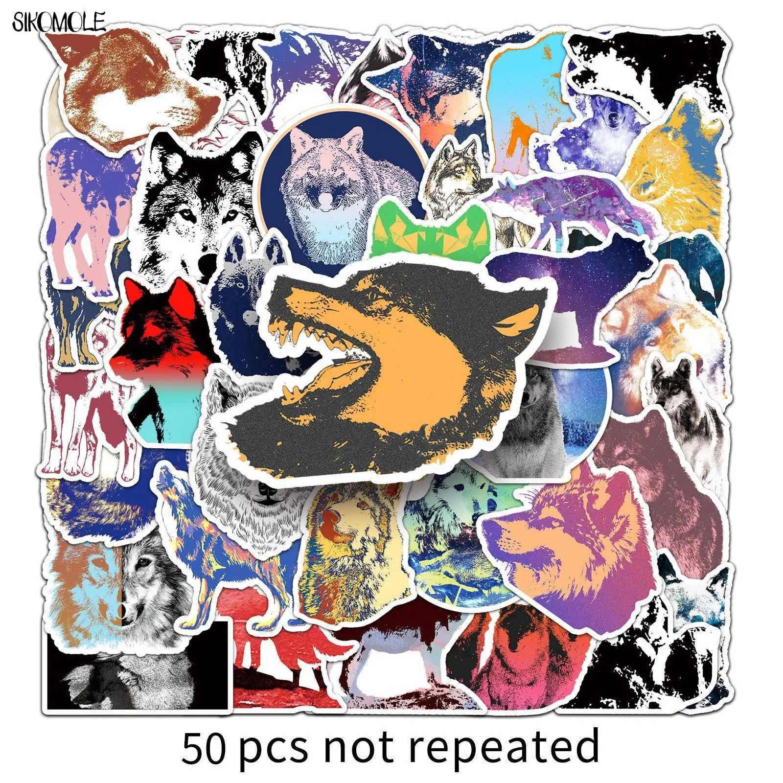 10/30/50PCS Cartoon Animal The Wolf Stickers For DIY Suitcase Skateboard Laptop Luggage Fridge Decorative Decal Graffiti Sticker