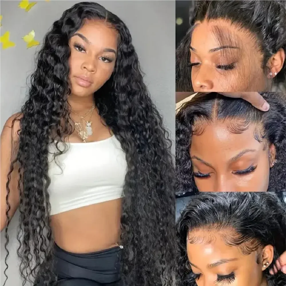 

Deep Wave 13x4 Lace Frontal Wigs Human Hair For Women Brazilian Remy Deep Wave Human Hair Wig 4x4 Closure Wig Transparent Lace