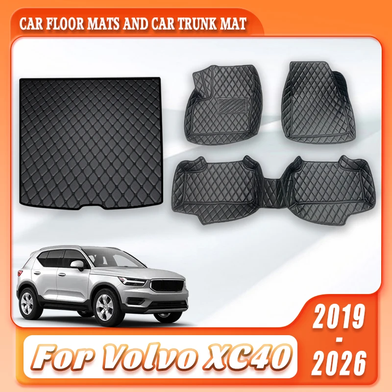 

Car Floor Mats Cargo Liner For Volvo XC40 2019-2026 Waterproof Durable Textured Surface Vehicle Interior Upgrade Accessories Pad