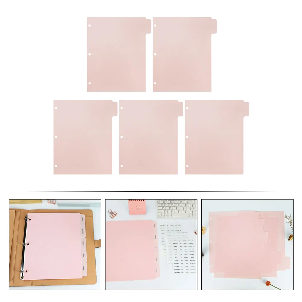 

1pcs Plastic Binder File Dividers Aesthetic Page Markers Notebook Dividers Notepad Tabs 3 Ring Binder Tabs Detachable Loose Leaf