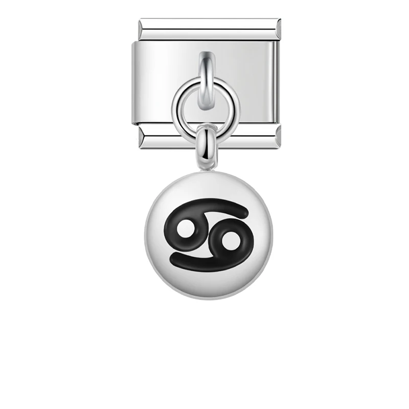 Hapiship 2025 جديد إمرأة جولة 12 كوكبة دلايات إيطالية صالح 9 مللي متر سوار الفولاذ المقاوم للصدأ لتقوم بها بنفسك صنع المجوهرات DJ1489 #3