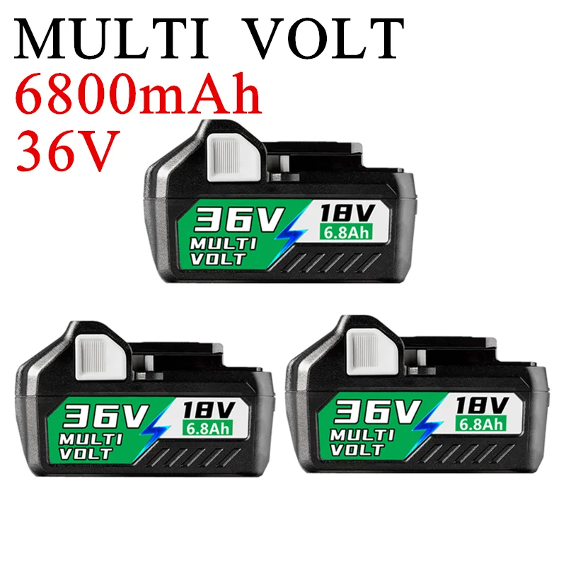 Upgrade 18/36V Lithium Ion Slide Replacement Battery 3.8/6.8Ah for Hikoki Hitachi Metabo HPT Cordless Electric Tools, BSL36A18