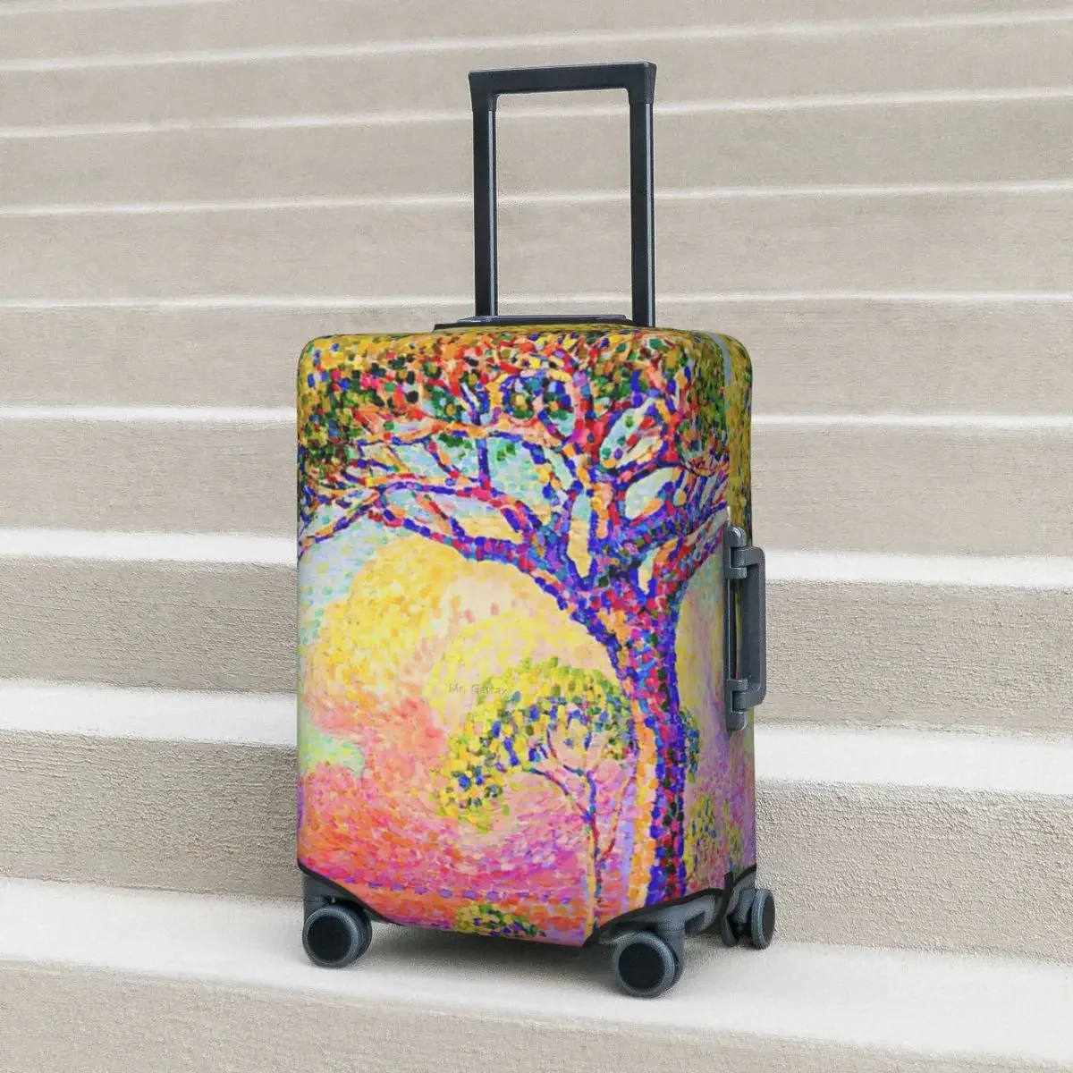 A Pine Tree Suitcase Cover Neo Impressionism Travel Flight Practical Luggage Case Protector