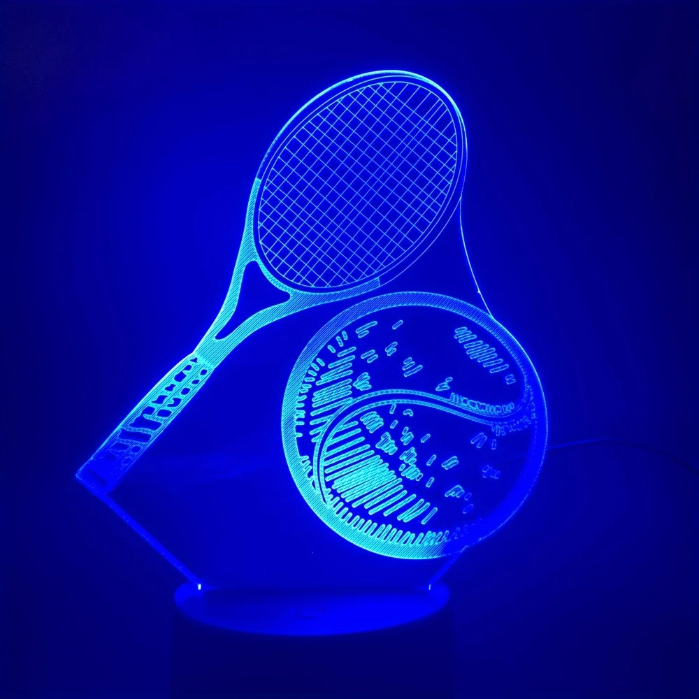 3D lampa Squash sportowy Model LED nocna oświetlenie biurka lampka nocna dekoracja sypialni 7/16 kolorów ideary na urodziny festiwal Xmas