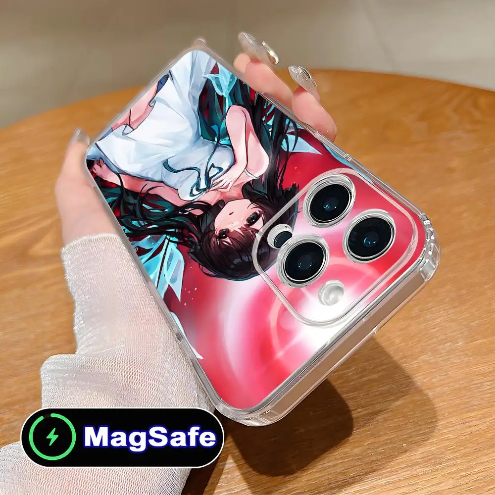 Saya no Uta حافظة هاتف محمول لهاتف آيفون 17 16 15 14 13 12 11 Air Pro Max Plus Mini Magsafe غطاء ملون شفاف غطاء فاخر