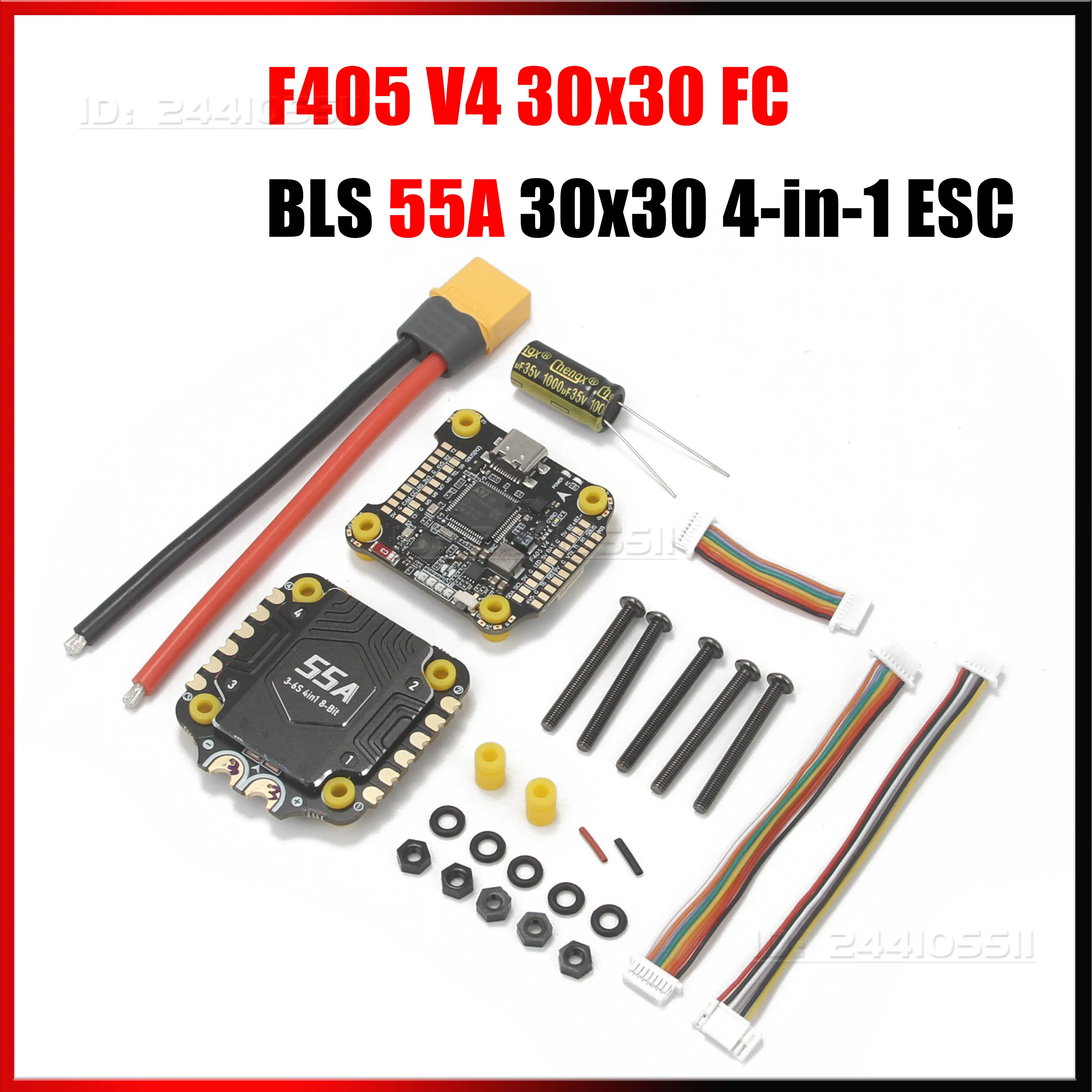 

F405 V4 FC Flight Controller with BLS 4-in-1 55A ESC Stack for FPV RC Racing Drone Fixed-wing Small Multicopters Accessories
