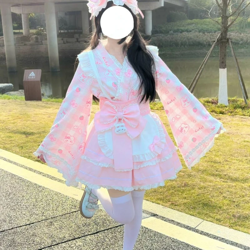 cute japanese dress Packitcute Summer Short Sleeve Women's Dress, Cute Ruffles Princess Party Dress, Japanese Lolita Style, Size Small