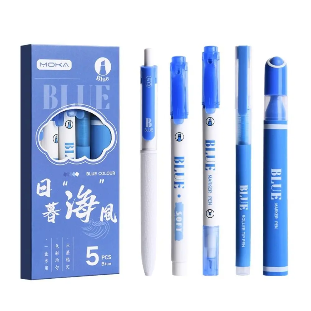 5PCS/Set High Quality Non Repeating Fluorescent Pen Quick Drying Student Painting Neutral Pen Straight Liquid Pen Student