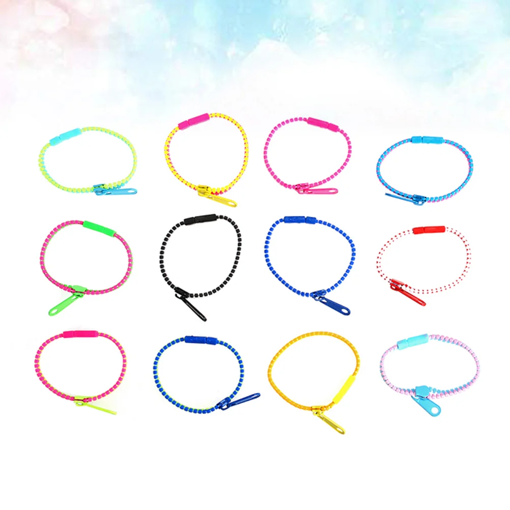 72 Pcs Bracelet Pack Women Jewelry Wristband Zipper Toy Korean Fashion For Party Mixed Color