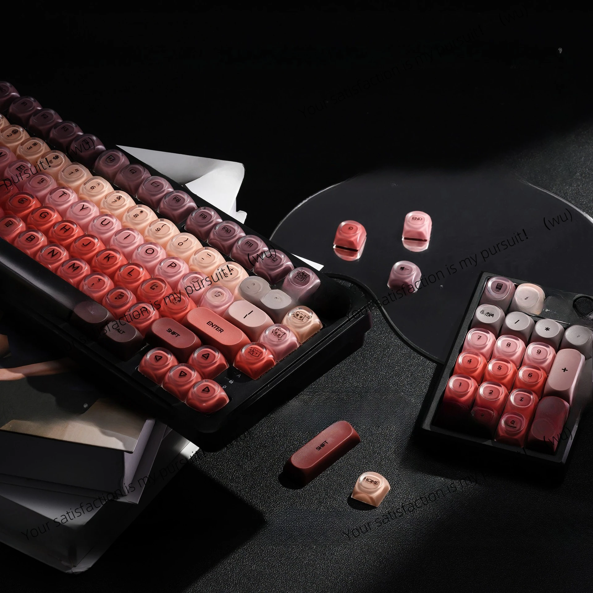 Lipstick HOA jelly mist light-transmitting metal texture mechanical keyboard cap, customized cute and round personality