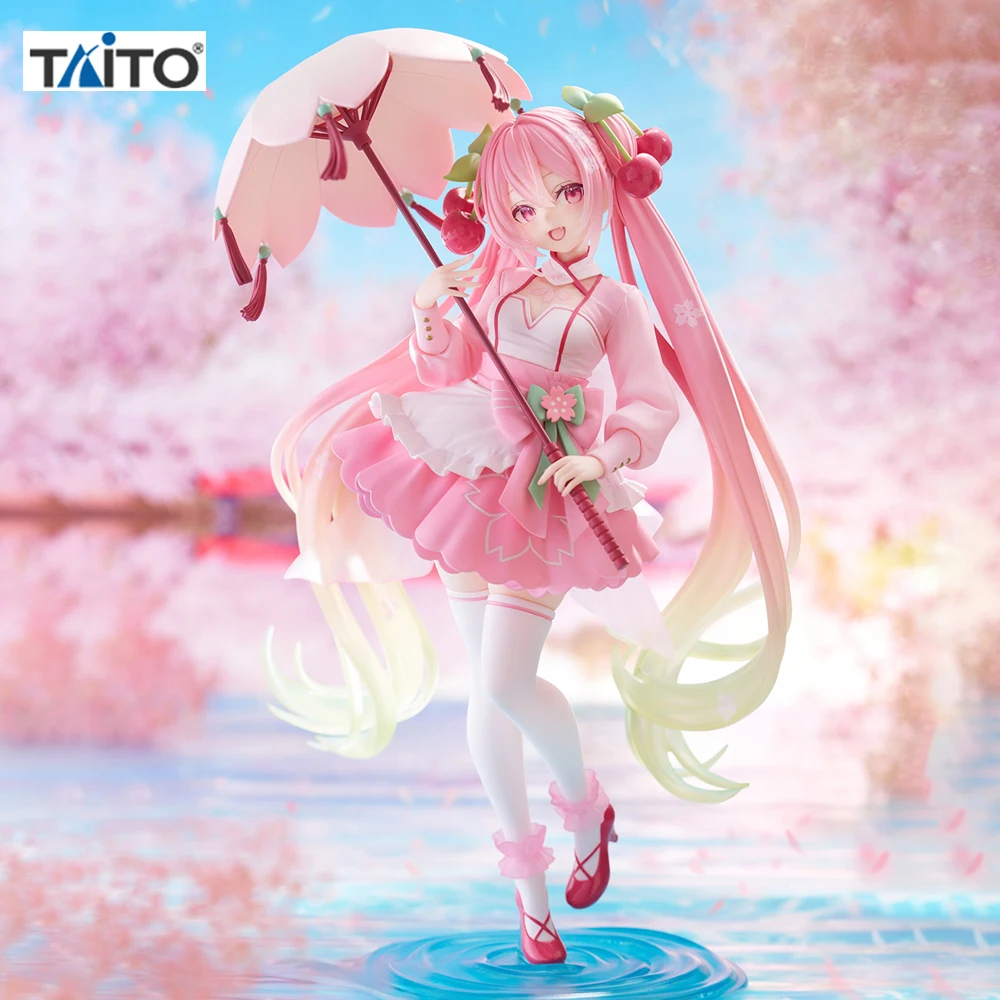 オリジナルtaito-amp-初音ミク-桜、桜ドレスver-アニメアクションフィギュア素敵なコレクタブル装飾モデルフェスティバルギフト