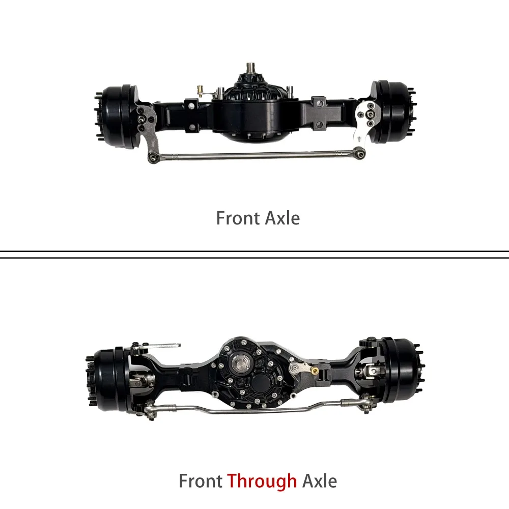 BVTMODO CNC Aluminum Alloy Front Portal Axle Through Axles for 1/14 Tamiya RC Truck SCANIA 770S VOLVO 750 ACTROS 3363 MAN TGX