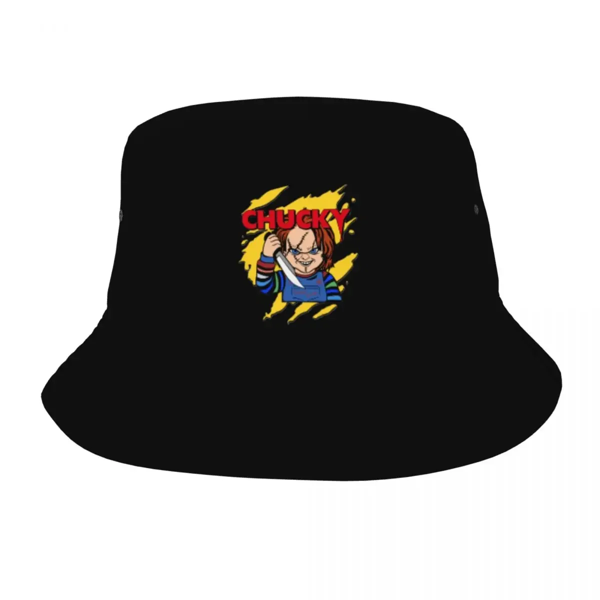 Spring Headwear Chucky Childs Play Doll Bucket Hat Streetwear Hot Sun Hat Horror Movie Ispoti Cap Packable Fishing Cap Hiking