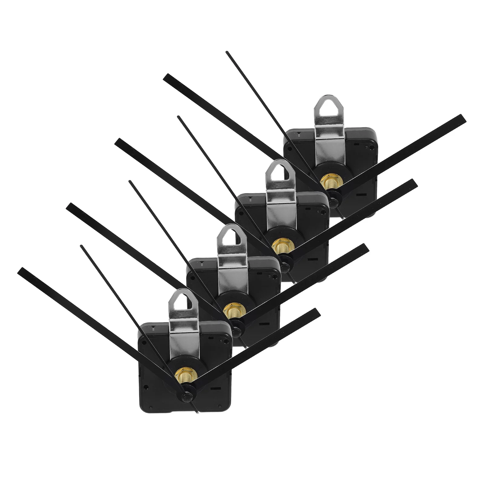 

4Sets Silent Quartz Long Shaft Clock Movement 22mm Shaft DIY Wall Clock Repair Kit Metal Hands Sweep Watch Movement