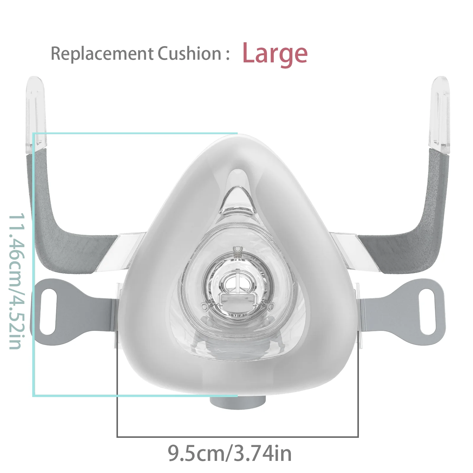 Universal Replacement Full Face Set, Assembly Kit Includes Headgear, Frame, Silicone Cushion and Elbows, Covers Mouth and Nose