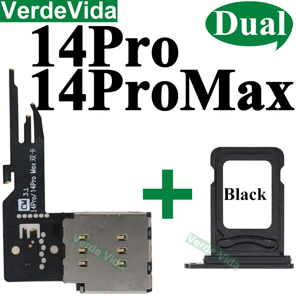 1Set Dual Sim Card Reader Connector Flex Cable Tray Slot Holder Adapter for iPhone 11 12 13 16 Pro Max 14 15 Plus Sim Card Tray image 3