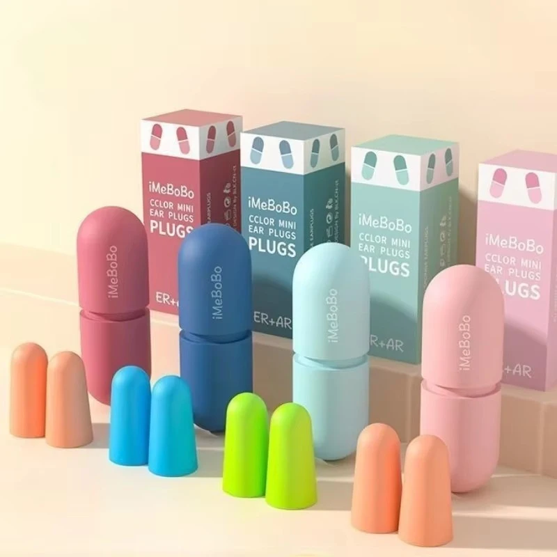 1/2/3/4 Stück Kapsel-Ohrstöpsel zur Schalldämmung, zum Schlafen, zur Lärmreduzierung im Schlafsaal, Lippenstift-Ohrstöpsel, Anti-Schnarch-Gerät