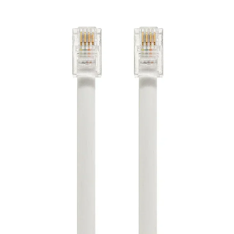 สายโทรศัพท์แบบขดม้วนยาว2เมตรสายต่อ RJ10โทรศัพท์สายสปริงแบบสปริงม้วนสายโทรศัพท์มือถือแบบโมดูลาร์