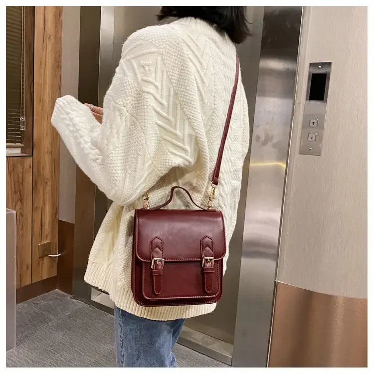 Women Small Square Bag Japanese Jk Uniform Bag 2023 New High Quality PU Leather Female Handbag Retro Ladies Messenger Bag