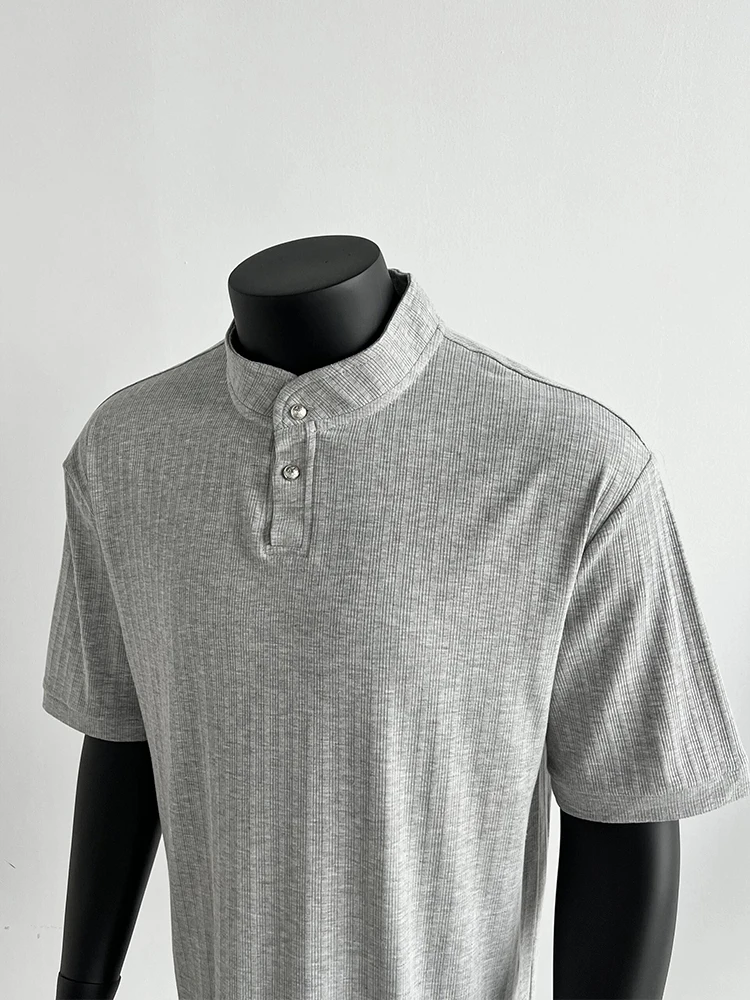 

Легкая трикотажная мужская футболка ort Sve Henry с воротником в американском стиле ретро irt Old Money Sle, летняя повседневная одежда