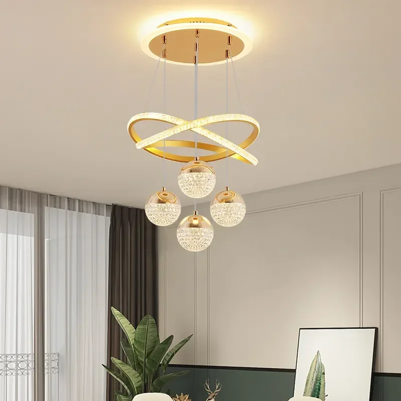 Lustre Circulaire Moderne et Créatif à Intensité Réglable, Luminaire Décoratif d\'Nik, Idéal pour un Restaurant, un Salon, une Chambre à Coucher ou