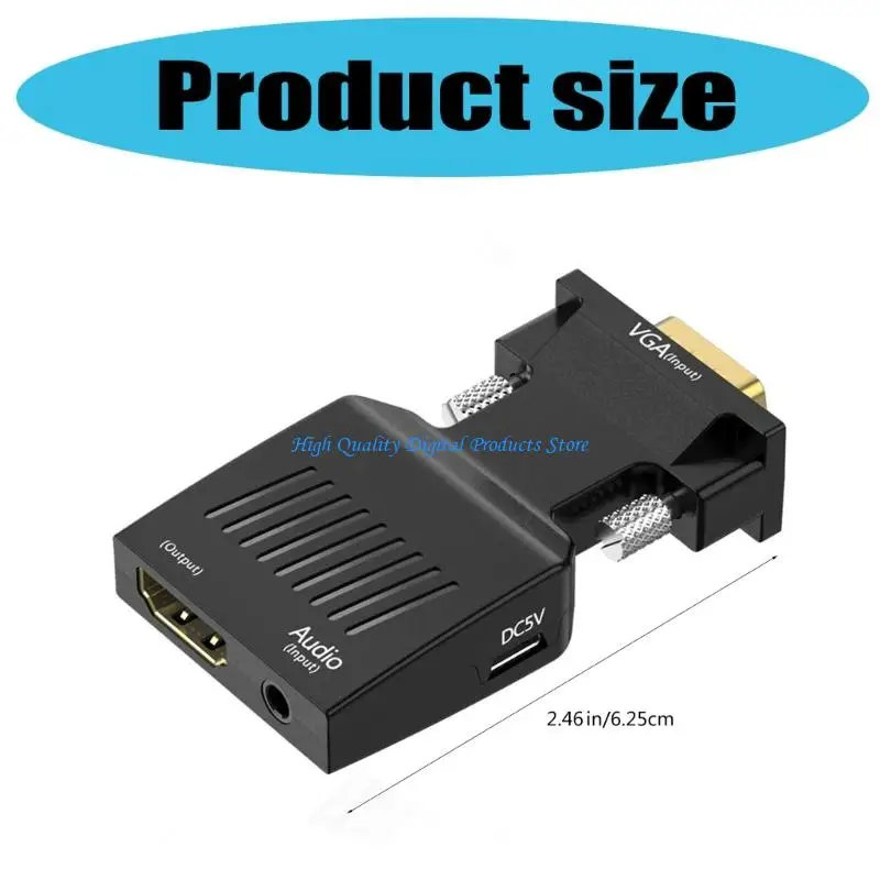 U2JE HDTV naar VGA Adapter Converters Uitgang Computerset Topbox Connector Dongle voor laptop PC Monitors Projectoren 3,5 mm