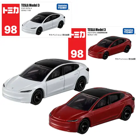 Takara Tomy Tomica No.98 Tesla Model 3 Car Alloy Toys Motor Vehicle Diecast Metal Model Kids Xmas Gift Toys for Boys