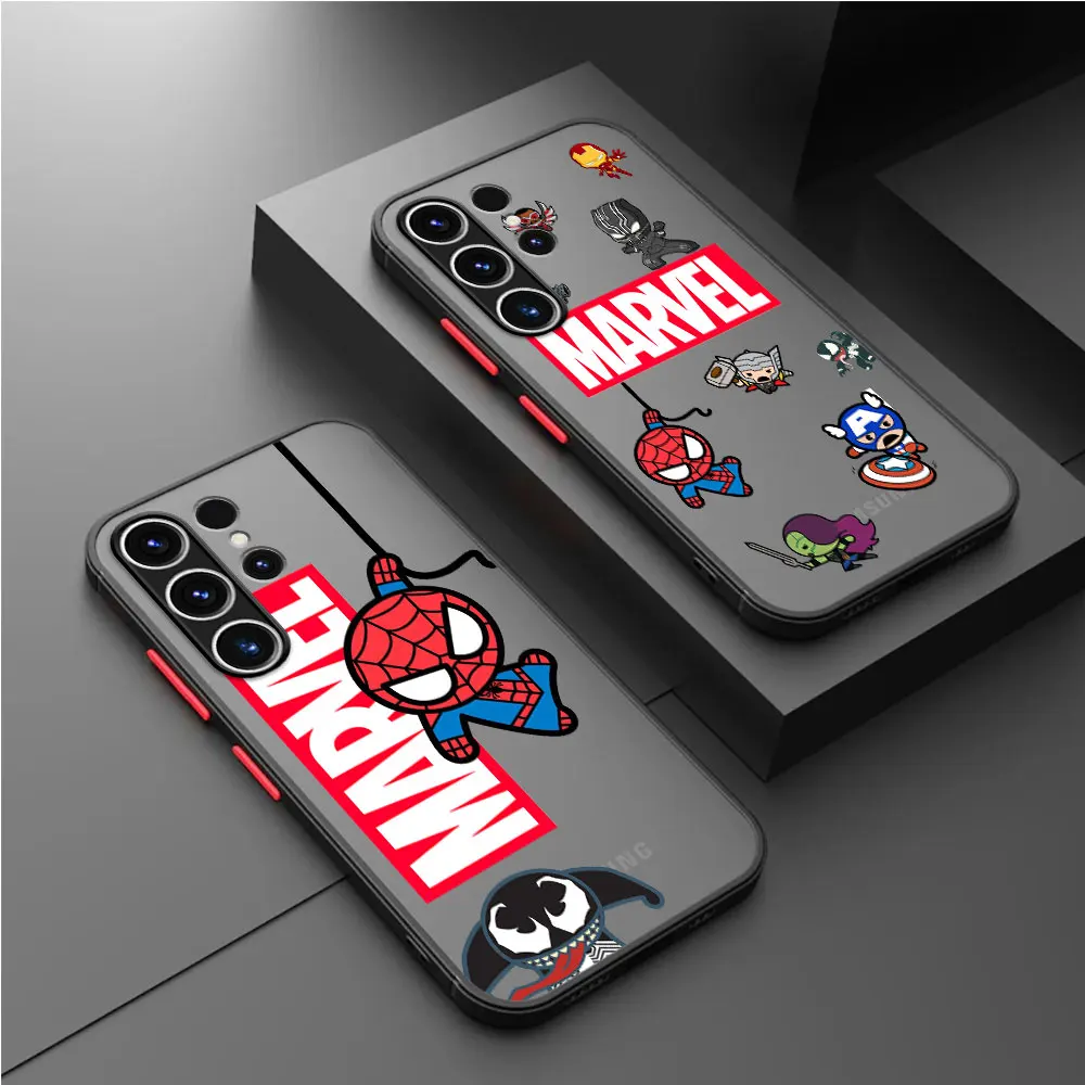 Cover Matte Case for Samsung Galaxy S23 24 Ultra S20 FE S9 S22 5G S10e S10 S10 Lite S21 Plus Shell Shell Marvel Cute Spiderman