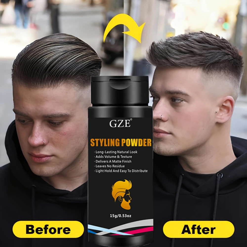 GZE Styling Powder For Boy Matte Dust Hair- Natural Look Mens Powder - Easy to Apply with No Oil or Greasy Residue